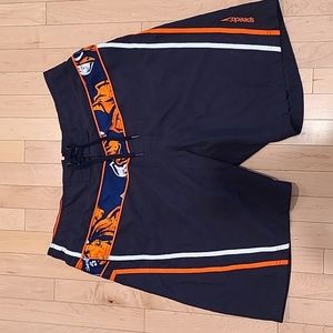 Speedo Striped Floral Shorts Swim Trunks Sz XL